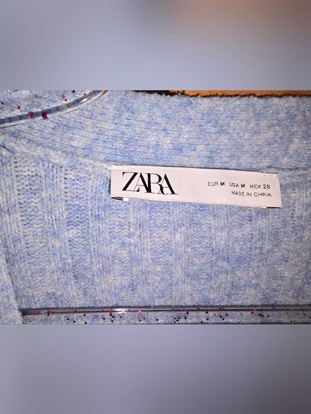 Zara Powder Blue Ribbed V-Neck Button-Up Cardigan - Picture 2 of 4